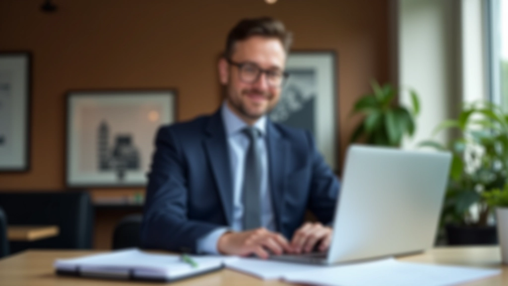 Conseiller en épargne retraite dans un environnement professionnel moderne avec documents de planification